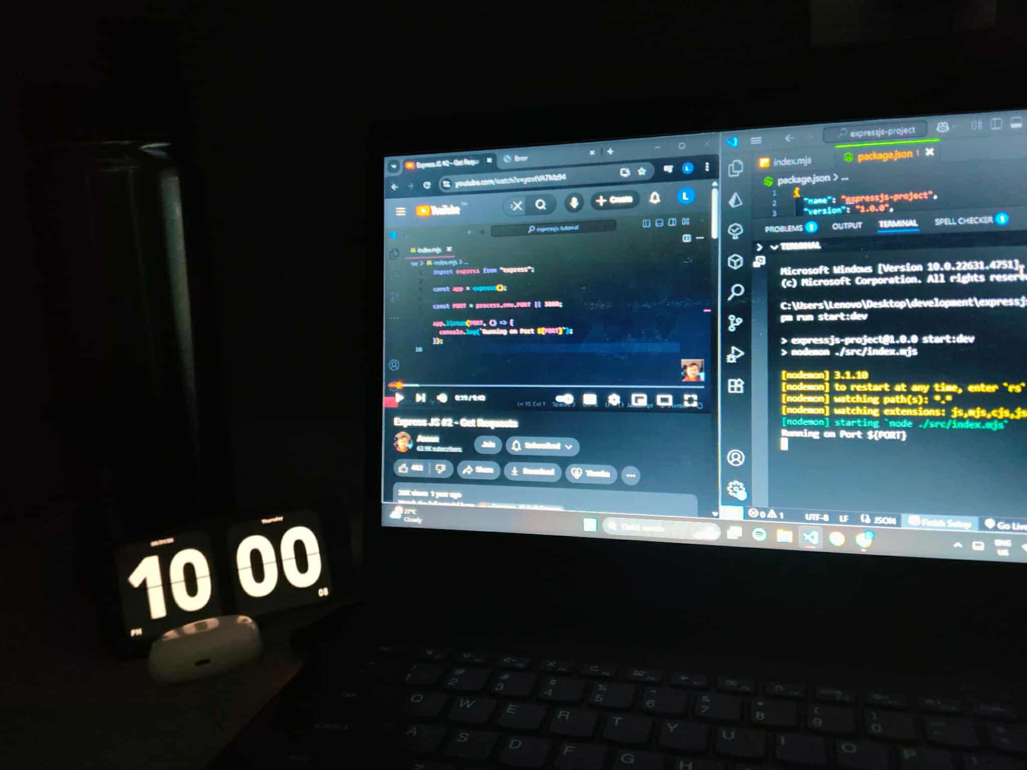 Upskilling into Next.js, Express.js, MongoDB stack screenshot