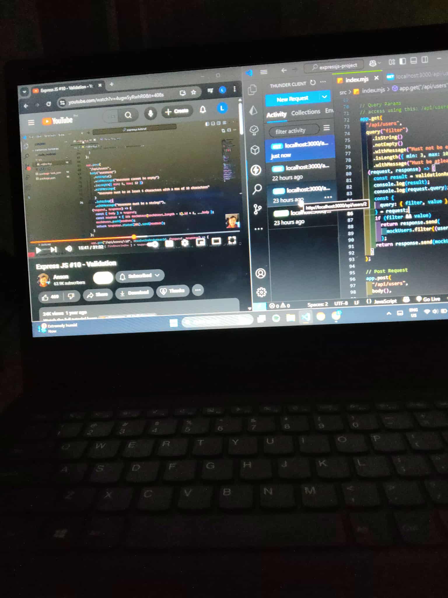 Upskilling into Next.js, Express.js, MongoDB stack screenshot